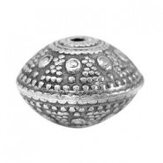 Metal bead disc deco 20x13mm Antique silver